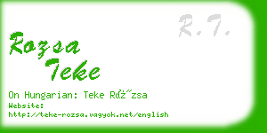 rozsa teke business card